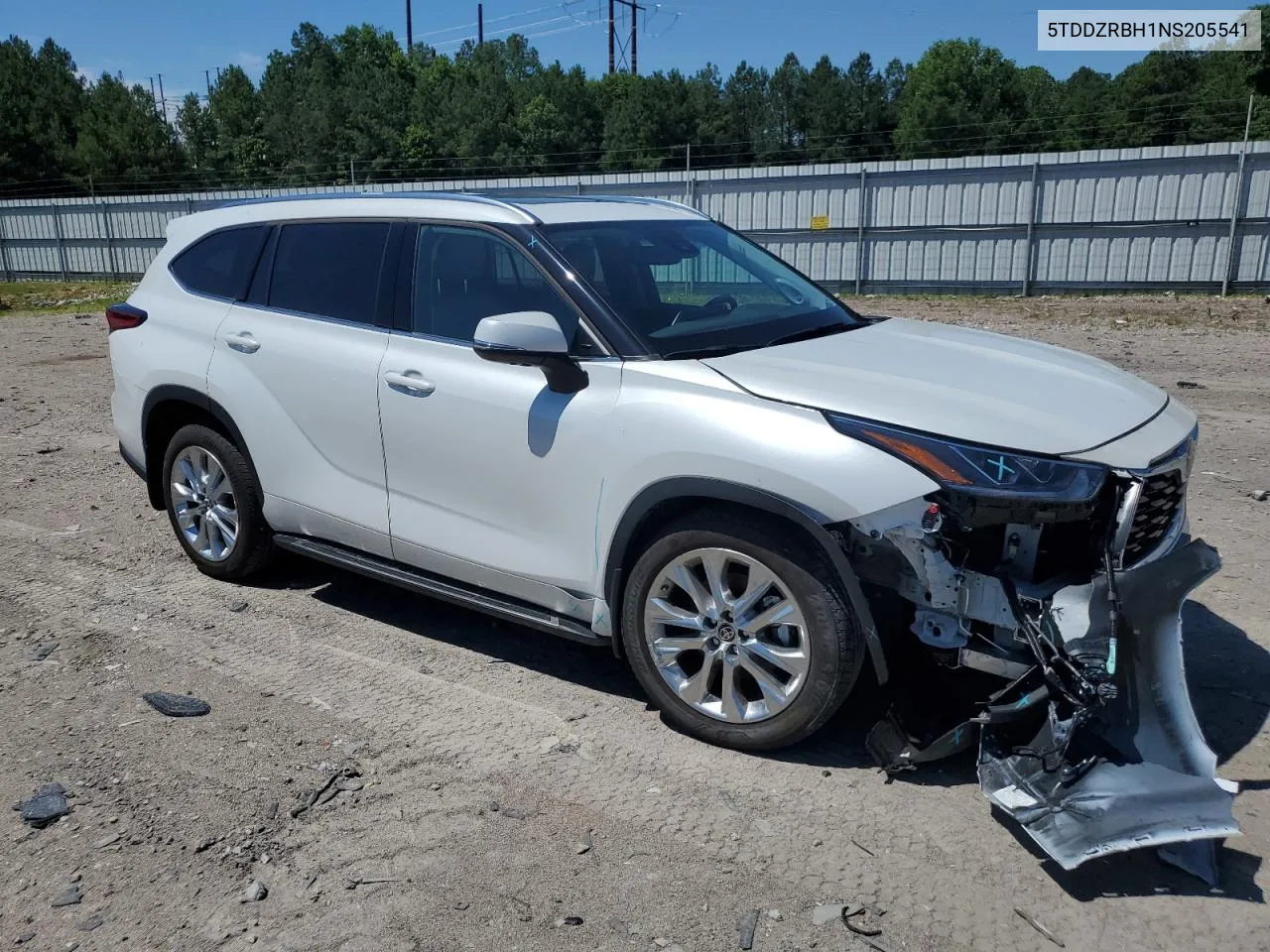 2022 Toyota Highlander Limited VIN: 5TDDZRBH1NS205541 Lot: 55666344