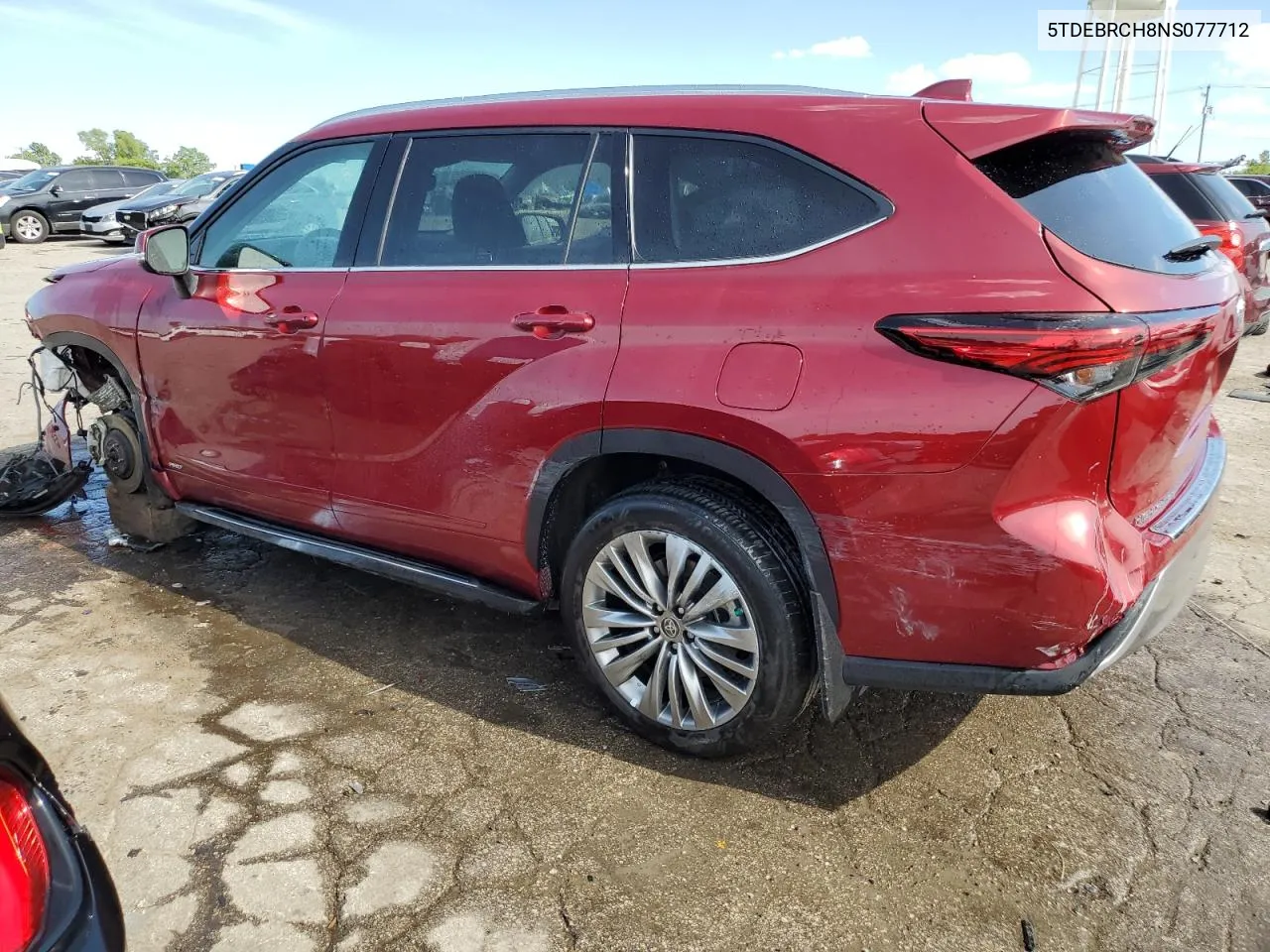 2022 Toyota Highlander Hybrid Platinum VIN: 5TDEBRCH8NS077712 Lot: 58314834