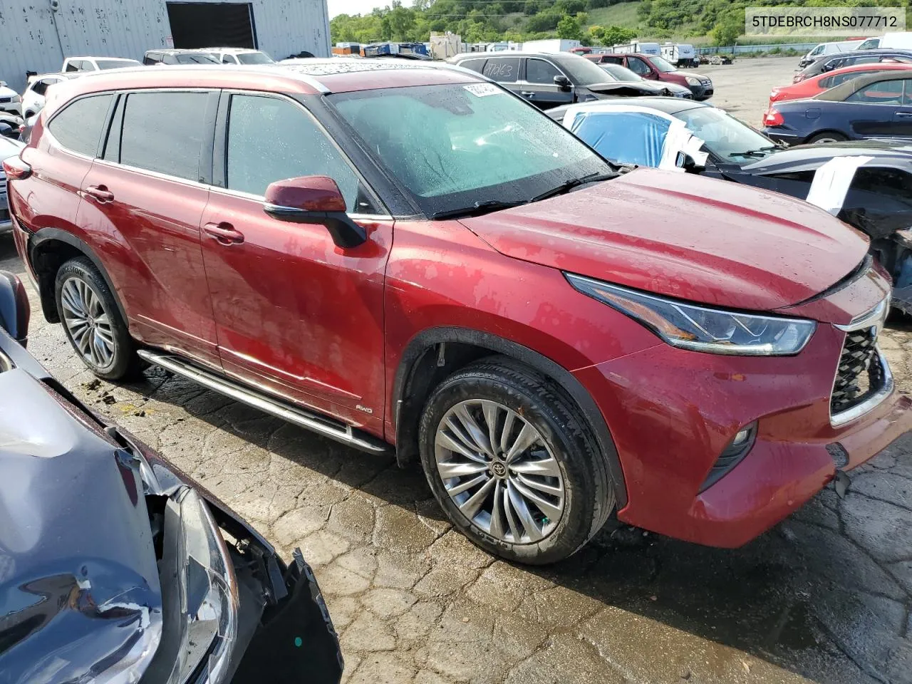 2022 Toyota Highlander Hybrid Platinum VIN: 5TDEBRCH8NS077712 Lot: 58314834