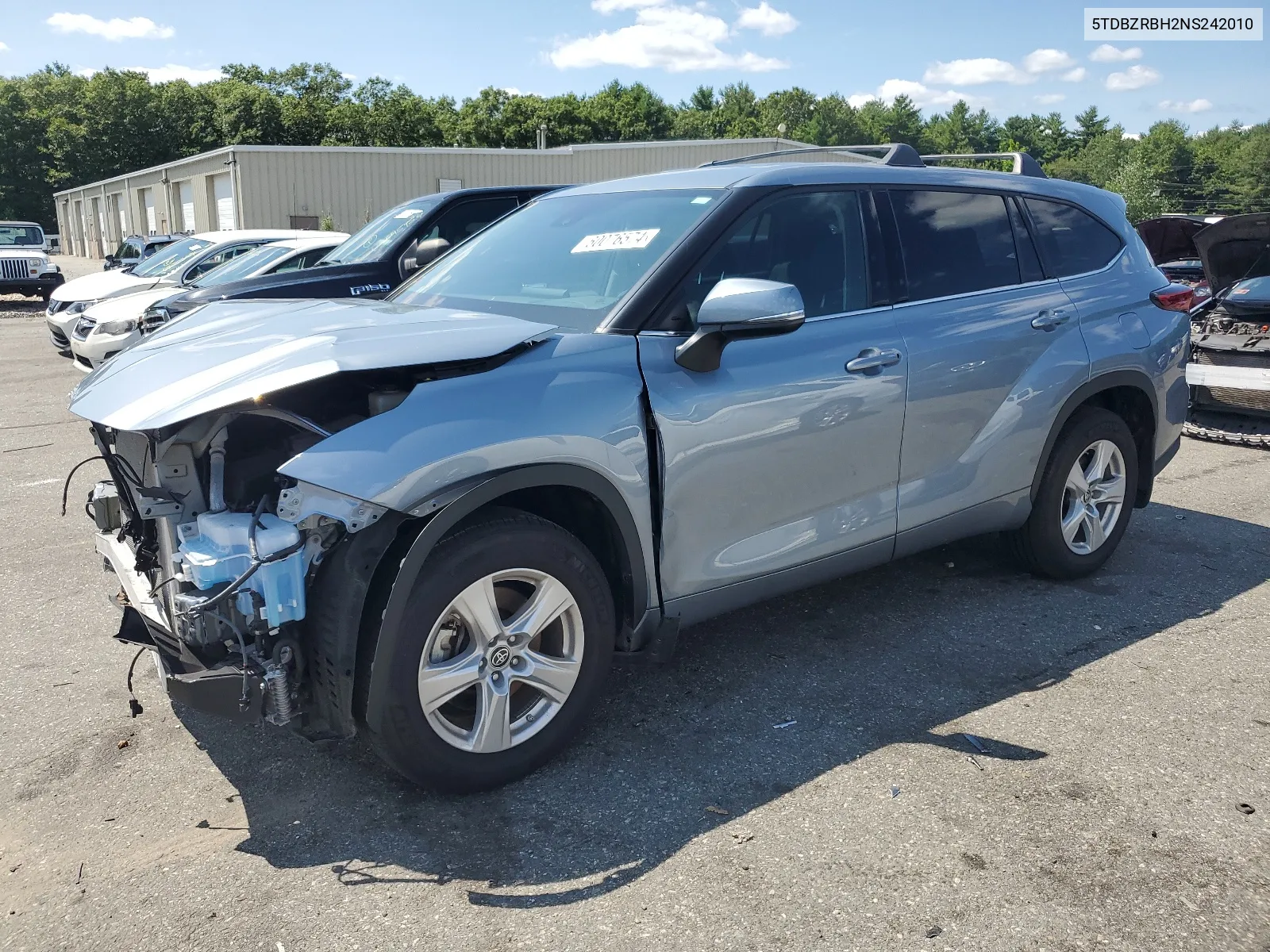 2022 Toyota Highlander L VIN: 5TDBZRBH2NS242010 Lot: 60076574