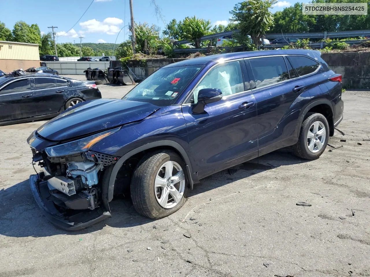 2022 Toyota Highlander L VIN: 5TDCZRBH8NS254425 Lot: 60914114