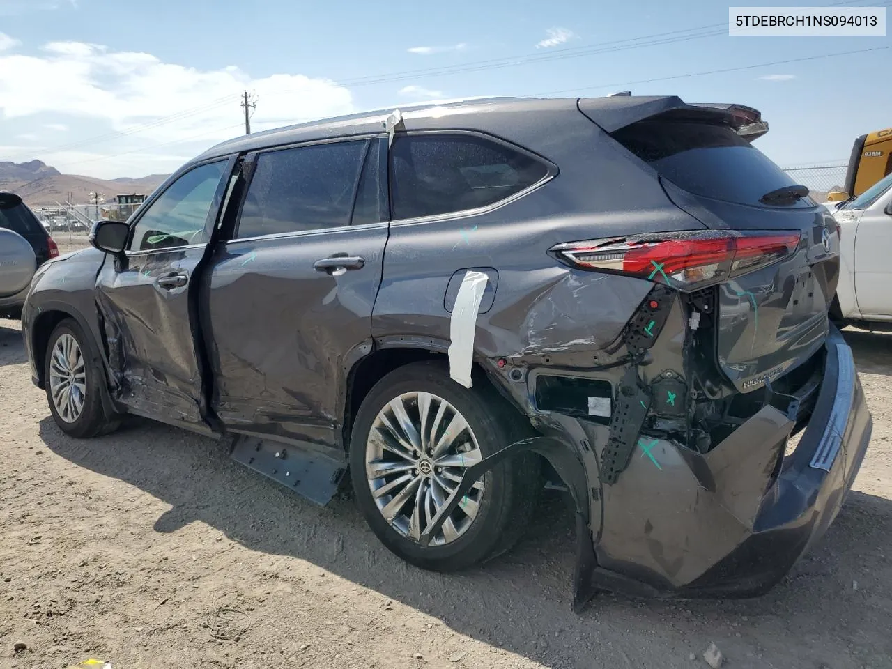 2022 Toyota Highlander Hybrid Platinum VIN: 5TDEBRCH1NS094013 Lot: 64407114