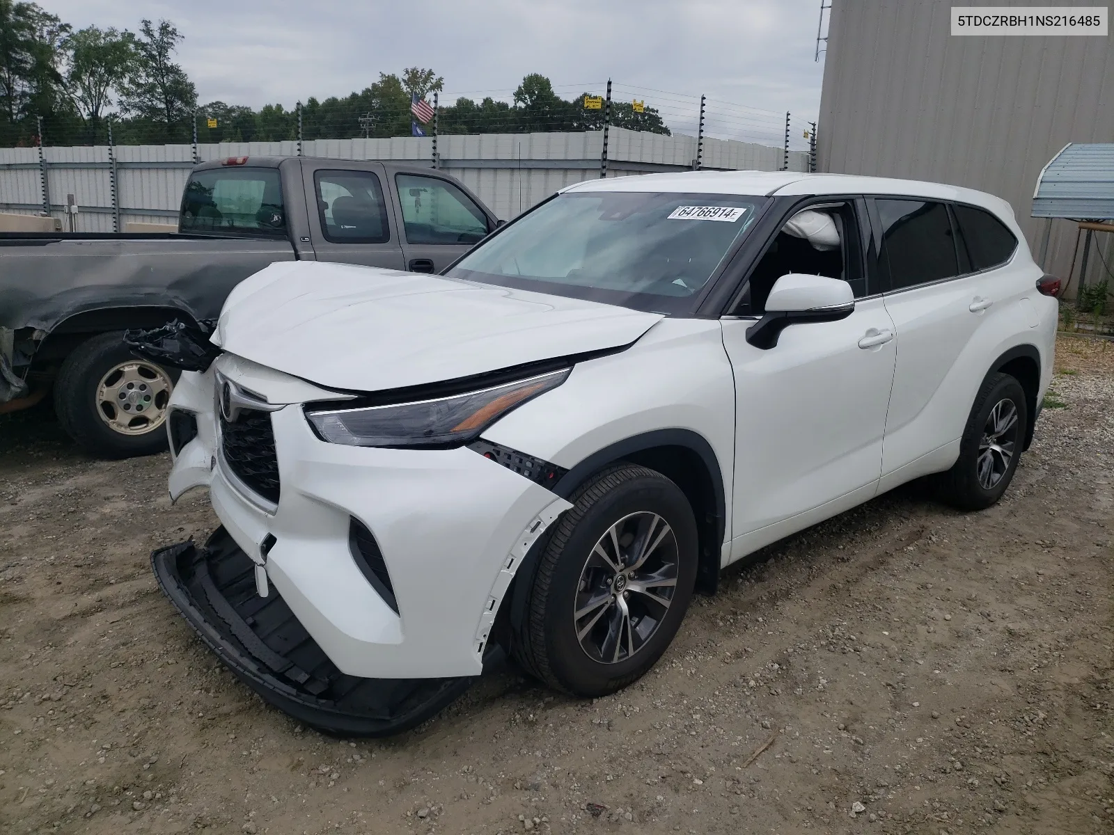 2022 Toyota Highlander L VIN: 5TDCZRBH1NS216485 Lot: 64766914