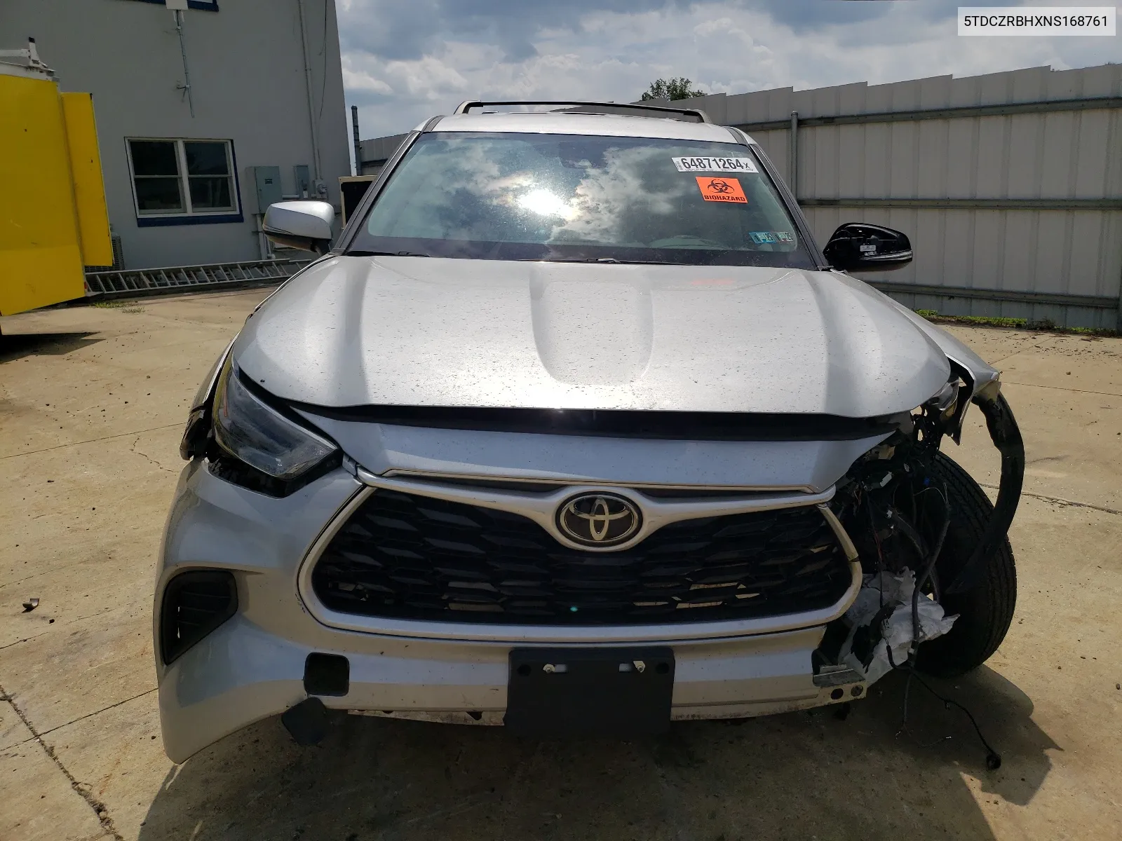 2022 Toyota Highlander L VIN: 5TDCZRBHXNS168761 Lot: 64871264