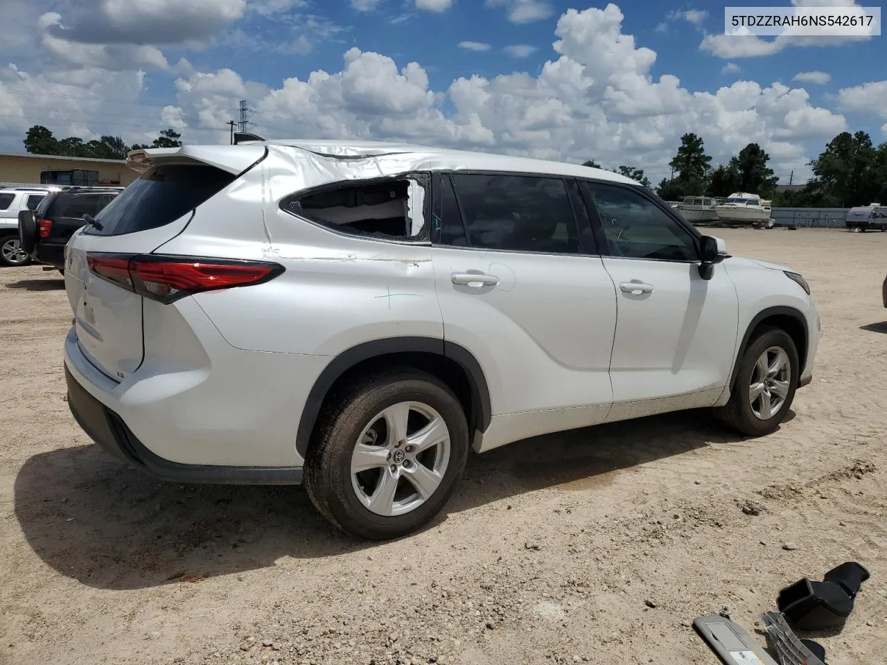 2022 Toyota Highlander L VIN: 5TDZZRAH6NS542617 Lot: 65246724