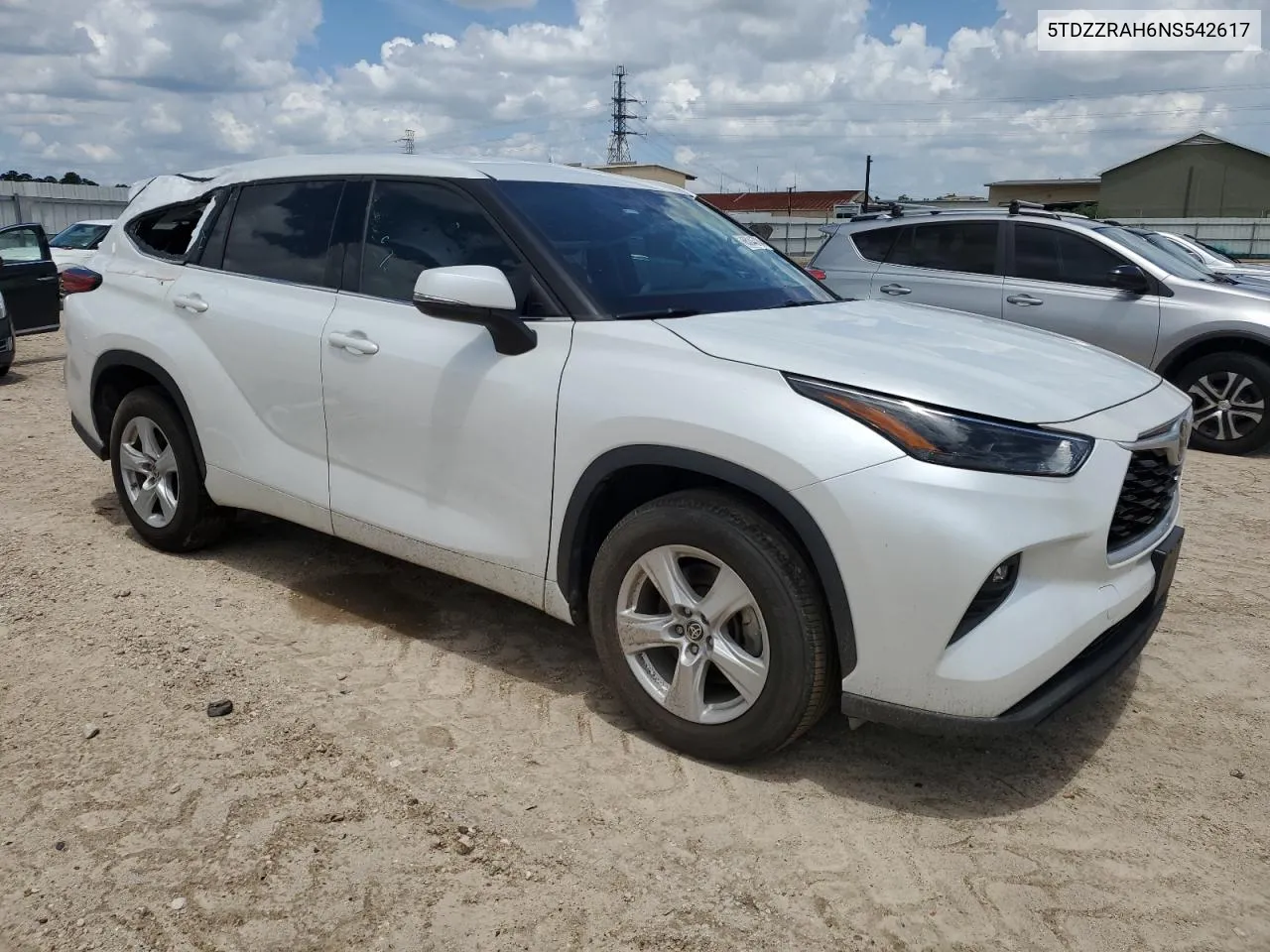 2022 Toyota Highlander L VIN: 5TDZZRAH6NS542617 Lot: 65246724