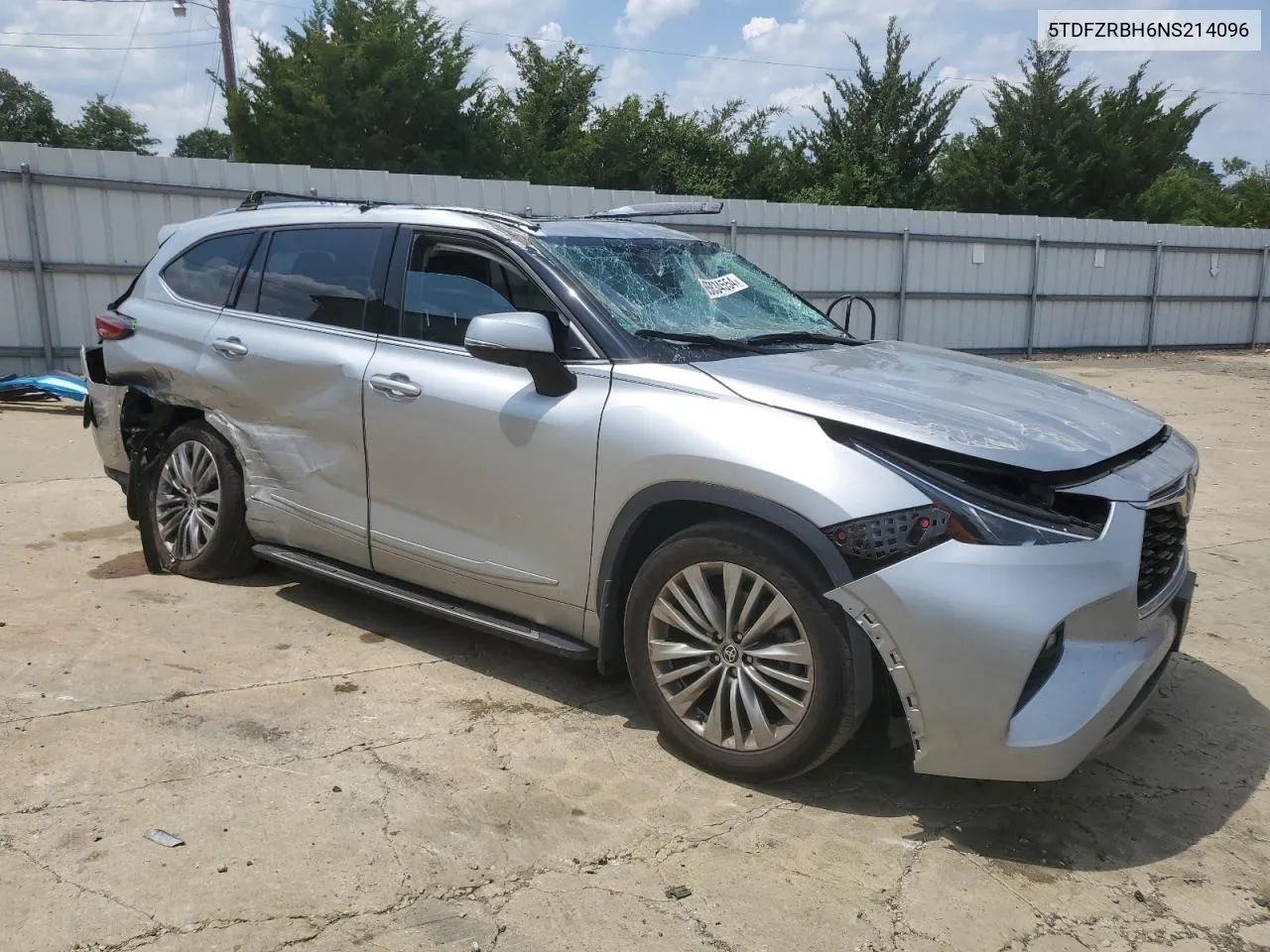 2022 Toyota Highlander Platinum VIN: 5TDFZRBH6NS214096 Lot: 65834554