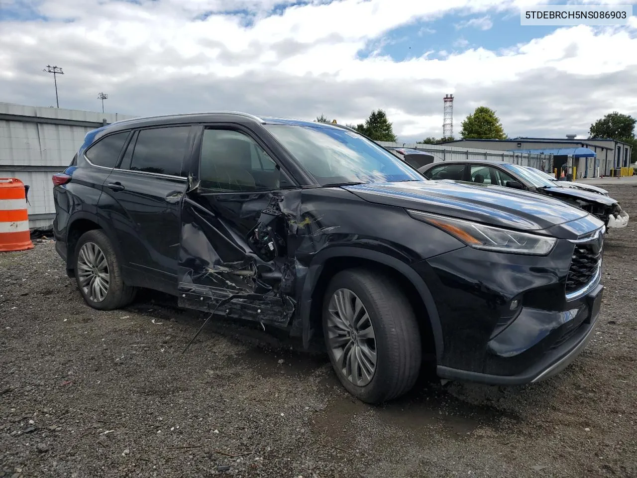 5TDEBRCH5NS086903 2022 Toyota Highlander Hybrid Platinum