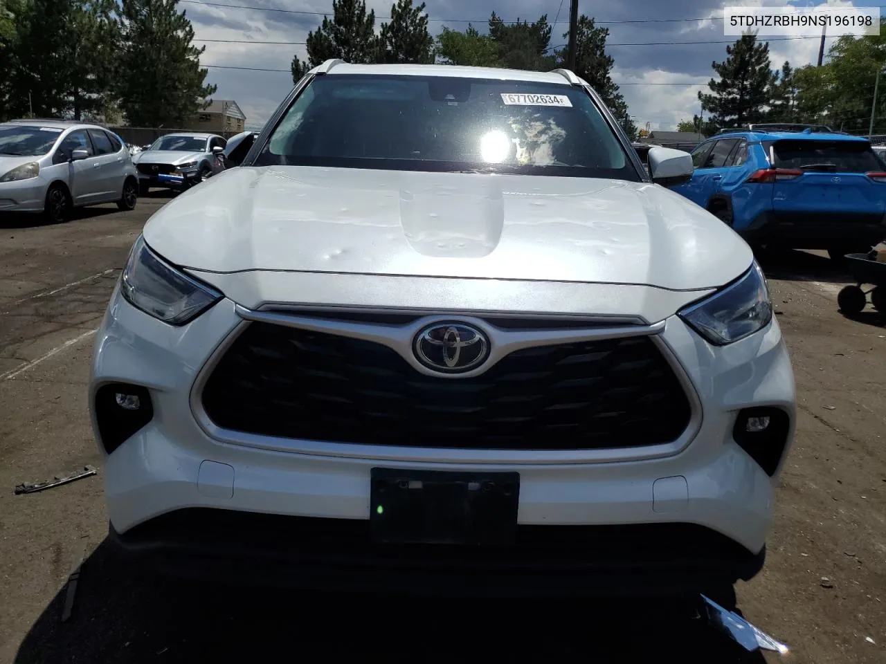 2022 Toyota Highlander Xle VIN: 5TDHZRBH9NS196198 Lot: 67702634