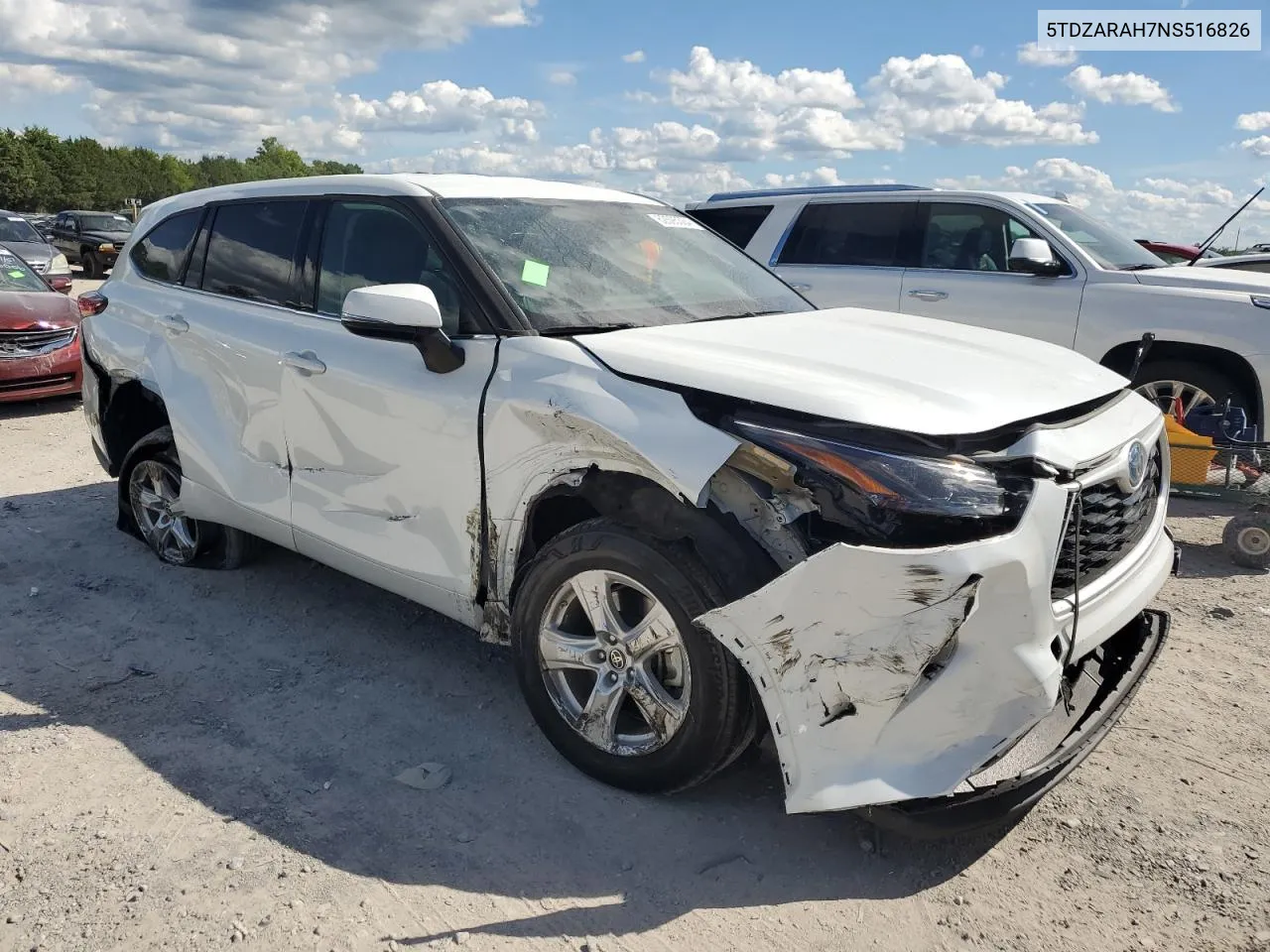 2022 Toyota Highlander Hybrid Le VIN: 5TDZARAH7NS516826 Lot: 67759994