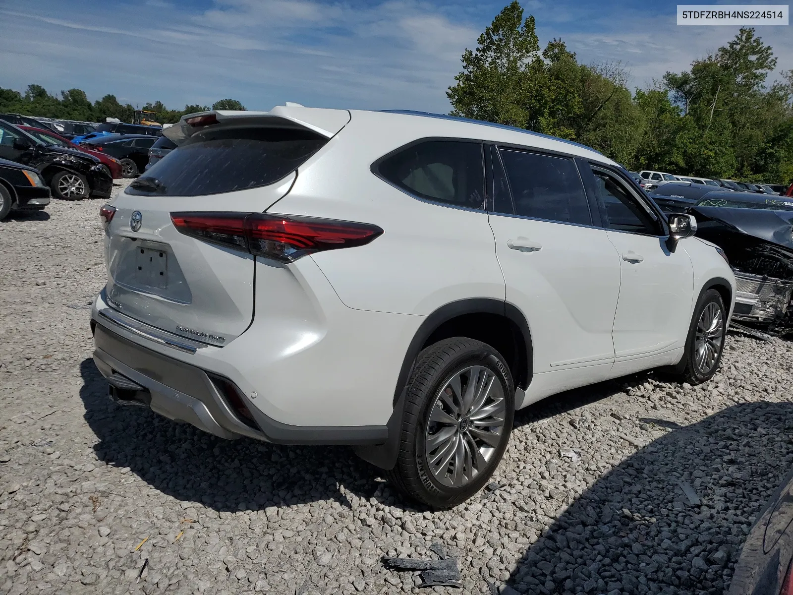 2022 Toyota Highlander Platinum VIN: 5TDFZRBH4NS224514 Lot: 68119384