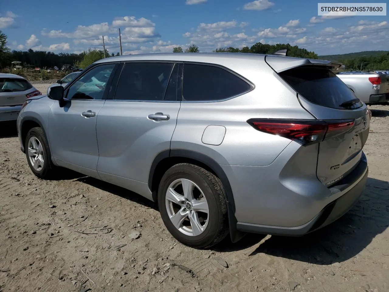 2022 Toyota Highlander L VIN: 5TDBZRBH2NS578630 Lot: 69987344