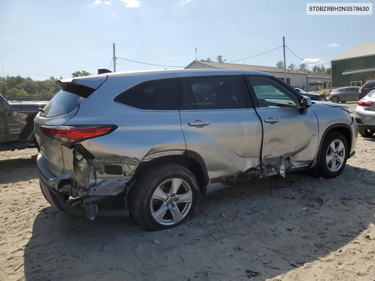 2022 Toyota Highlander L VIN: 5TDBZRBH2NS578630 Lot: 69987344