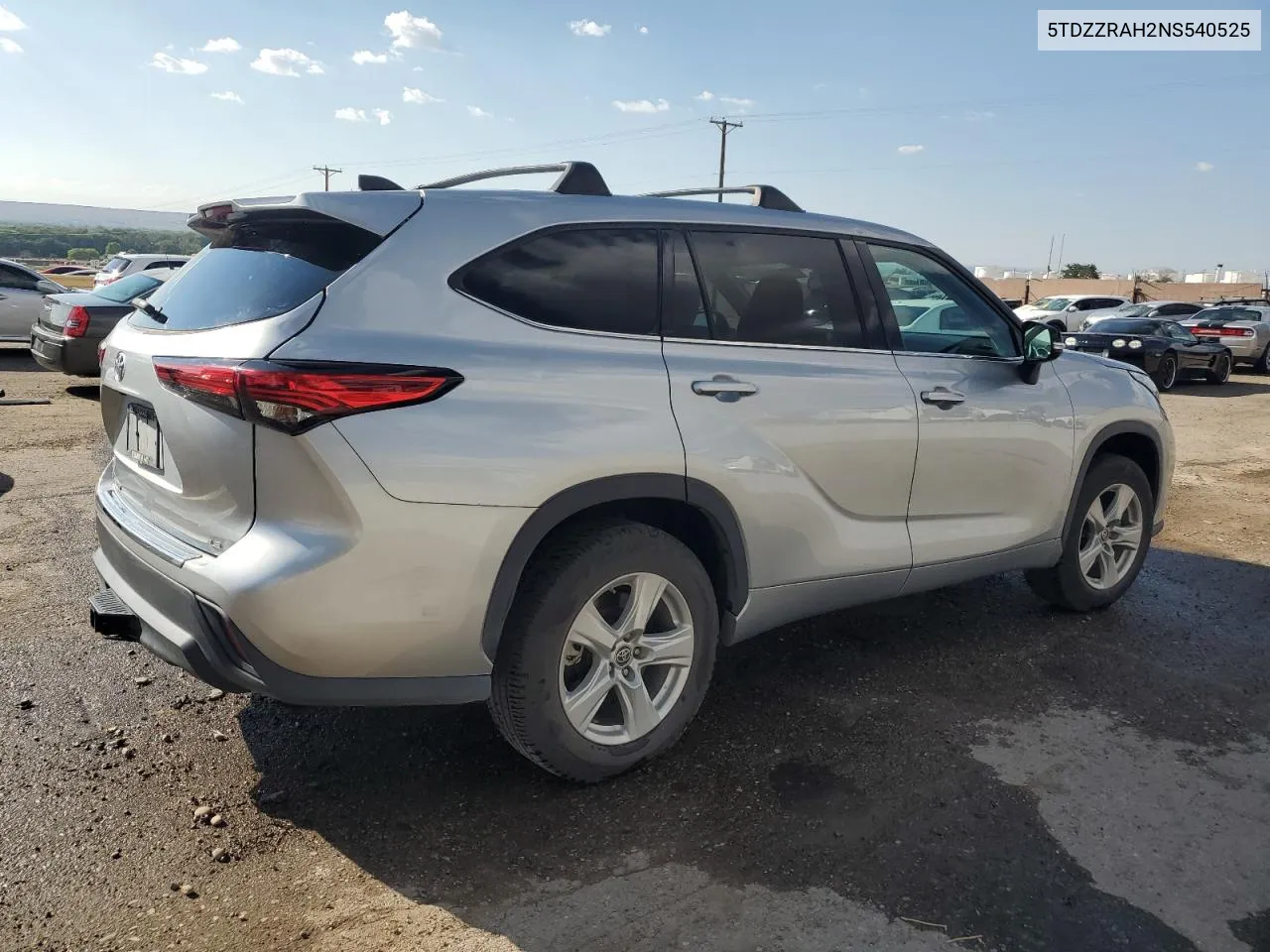 2022 Toyota Highlander L VIN: 5TDZZRAH2NS540525 Lot: 70258054