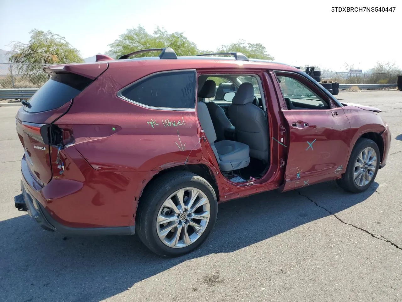 2022 Toyota Highlander Hybrid Limited VIN: 5TDXBRCH7NS540447 Lot: 70484074