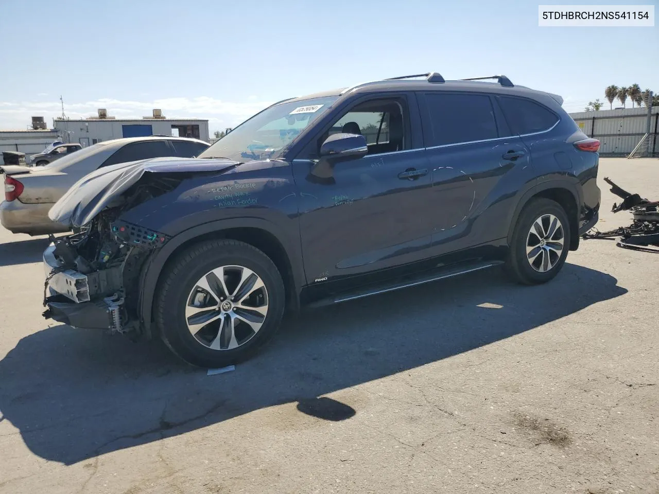 2022 Toyota Highlander Hybrid Xle VIN: 5TDHBRCH2NS541154 Lot: 70529084