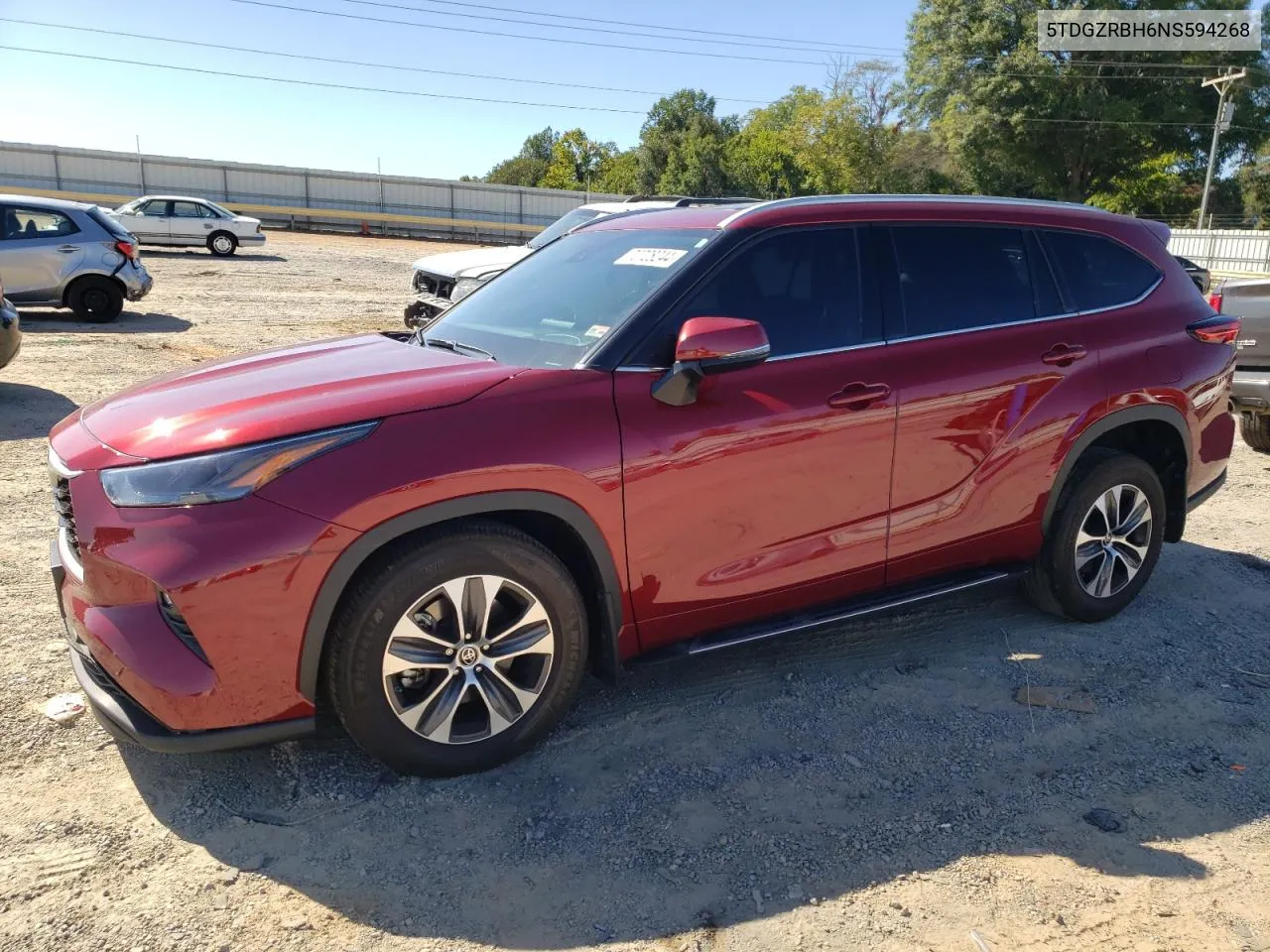 2022 Toyota Highlander Xle VIN: 5TDGZRBH6NS594268 Lot: 70728244