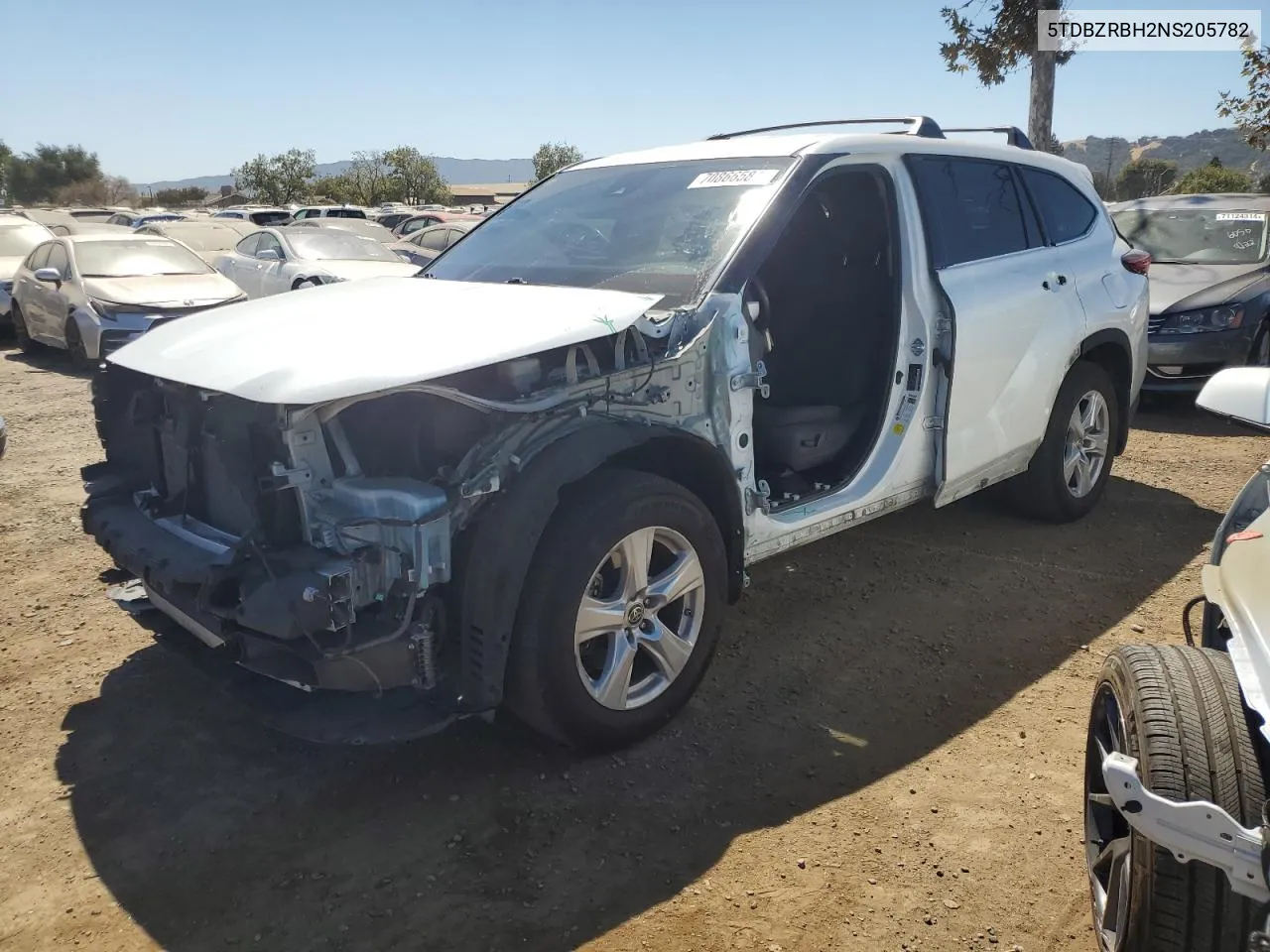 5TDBZRBH2NS205782 2022 Toyota Highlander L