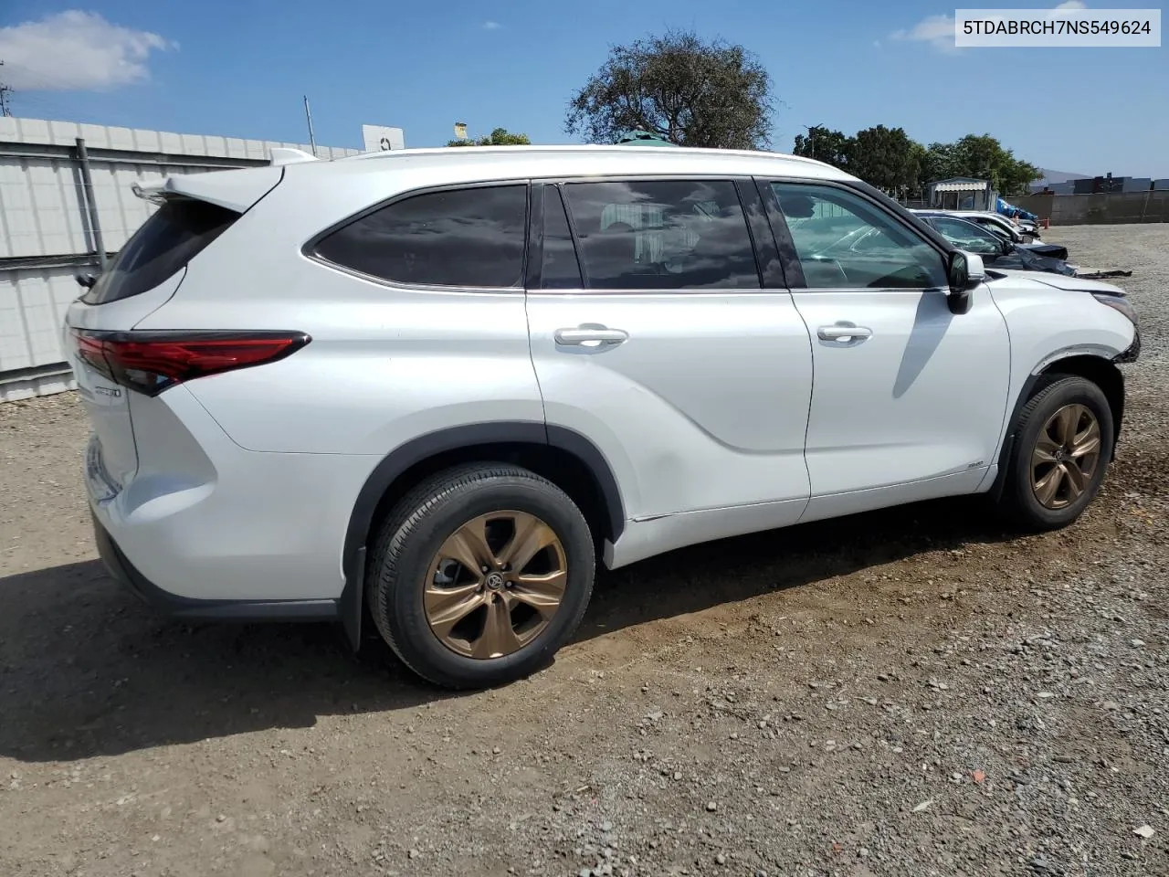 5TDABRCH7NS549624 2022 Toyota Highlander Hybrid Xle