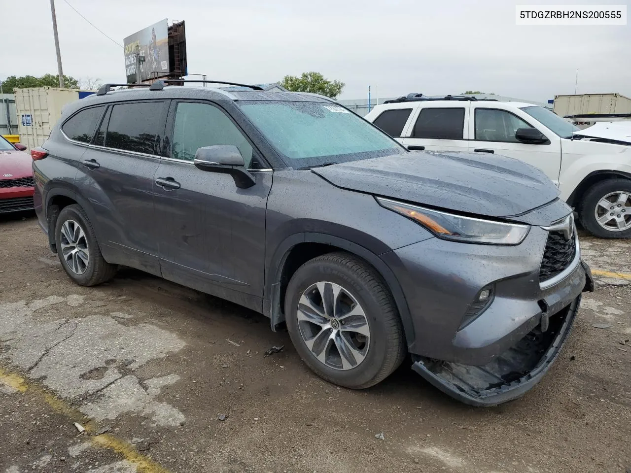 2022 Toyota Highlander Xle VIN: 5TDGZRBH2NS200555 Lot: 72207794