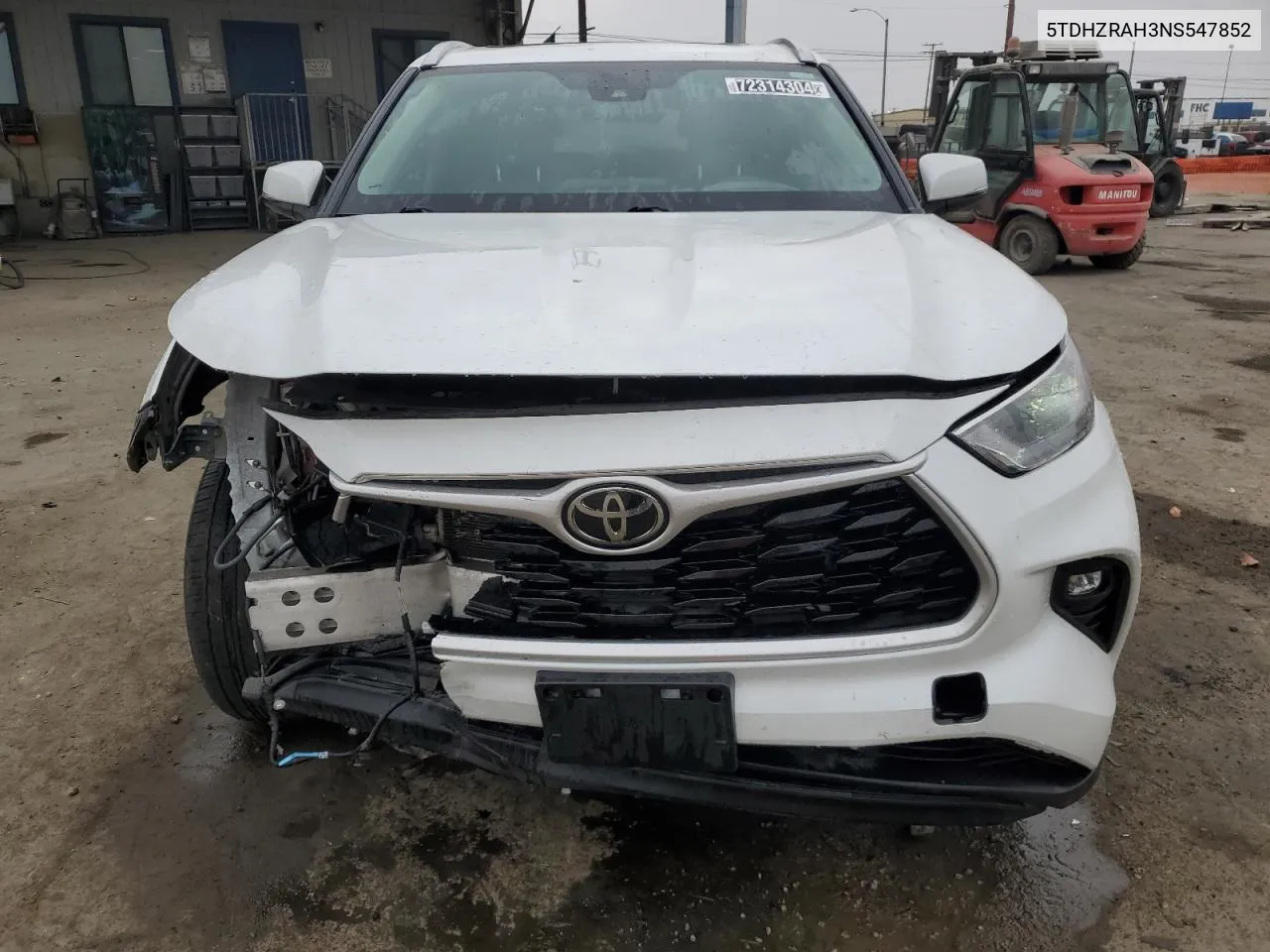 2022 Toyota Highlander Xle VIN: 5TDHZRAH3NS547852 Lot: 72314304