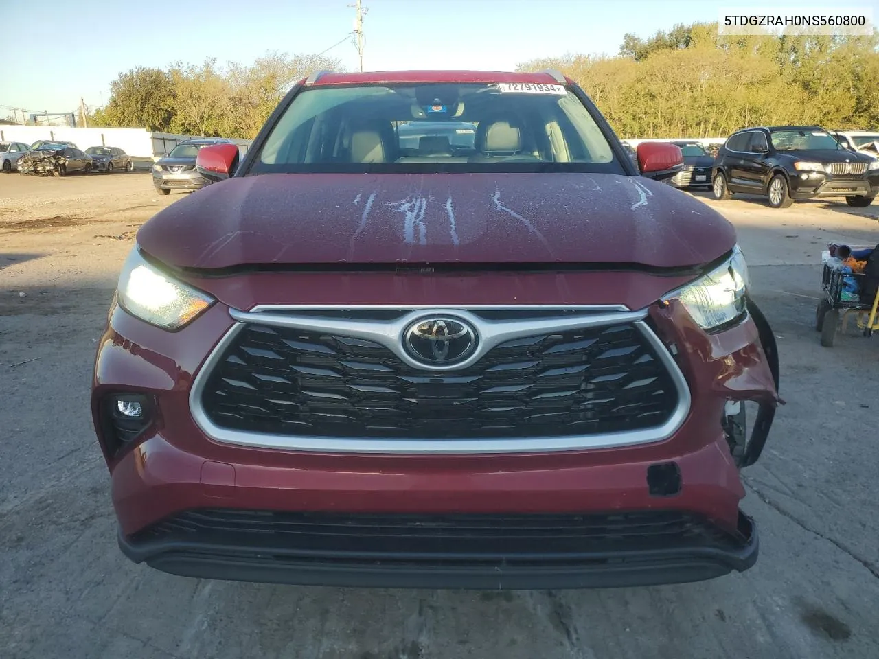 2022 Toyota Highlander Xle VIN: 5TDGZRAH0NS560800 Lot: 72791934