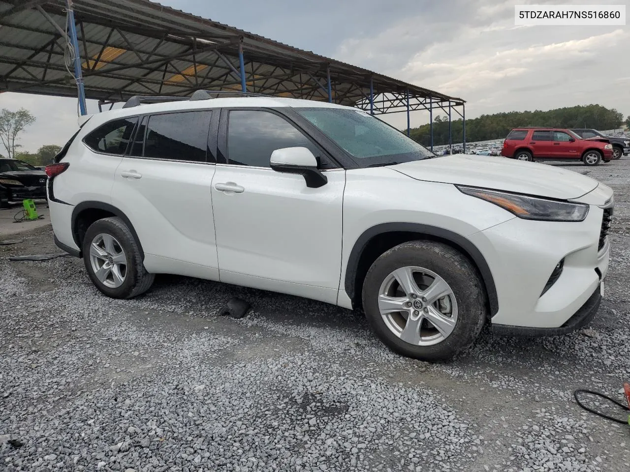 2022 Toyota Highlander Hybrid Le VIN: 5TDZARAH7NS516860 Lot: 72899144