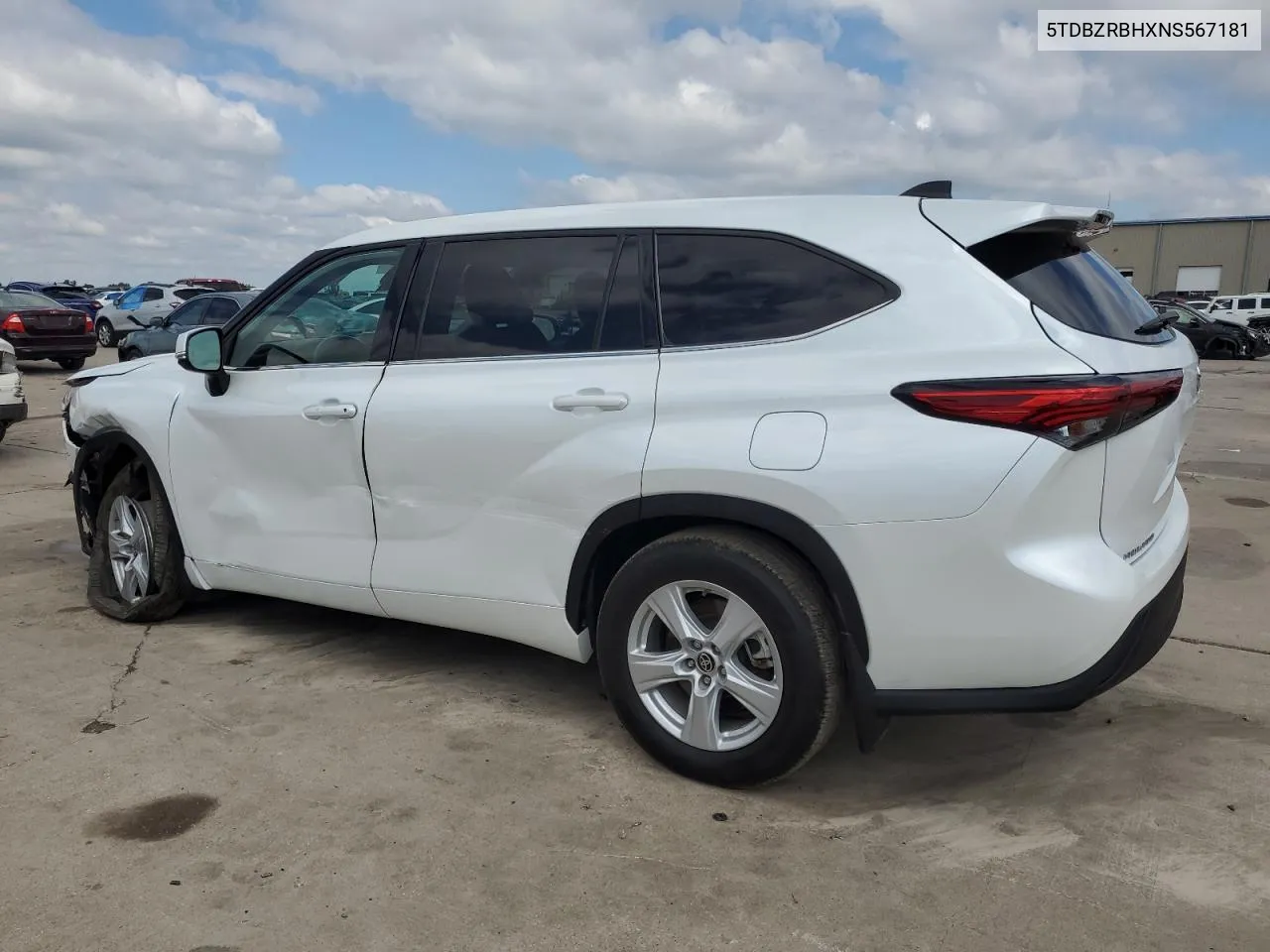 2022 Toyota Highlander L VIN: 5TDBZRBHXNS567181 Lot: 72971304