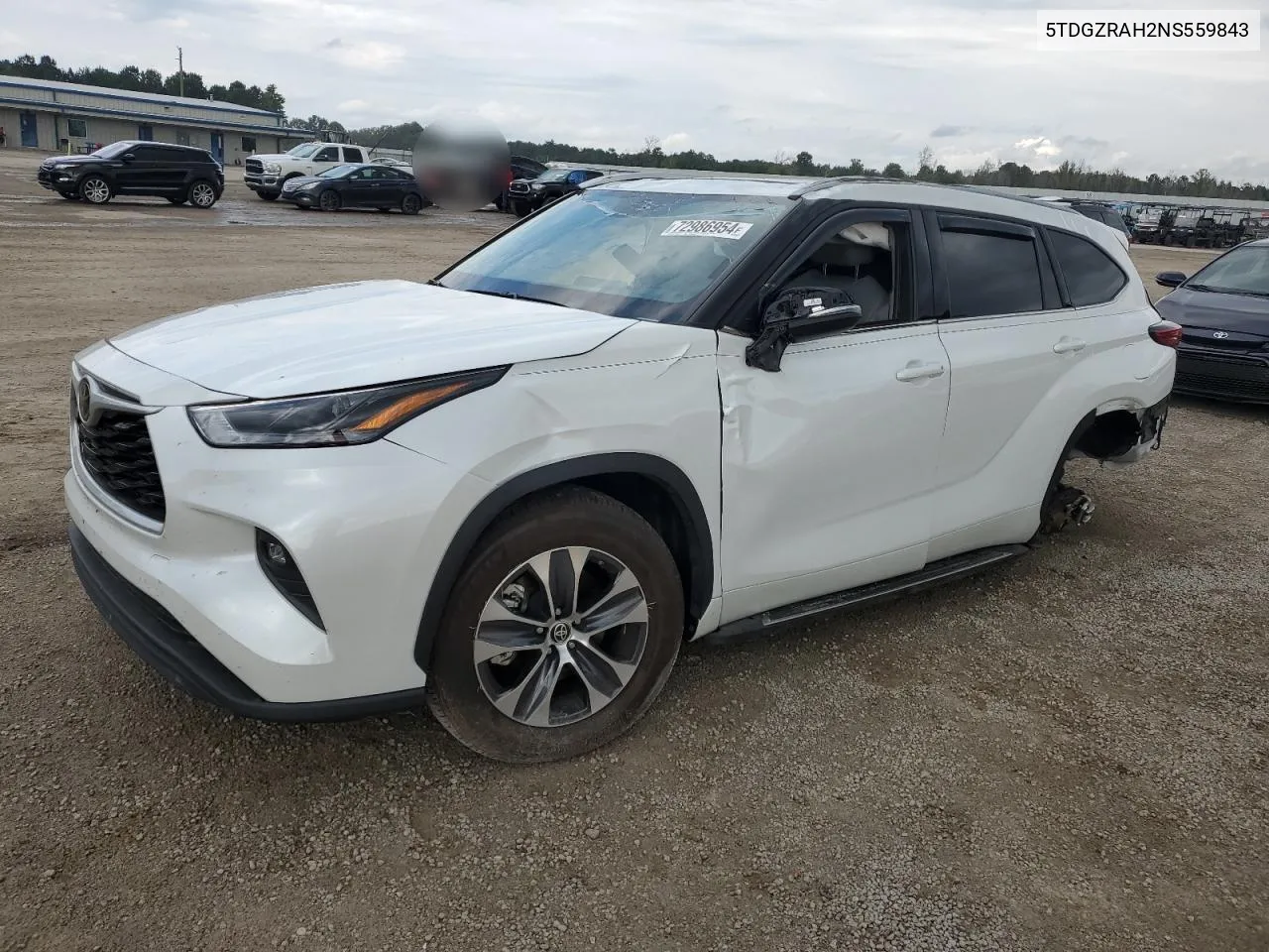 2022 Toyota Highlander Xle VIN: 5TDGZRAH2NS559843 Lot: 72986954