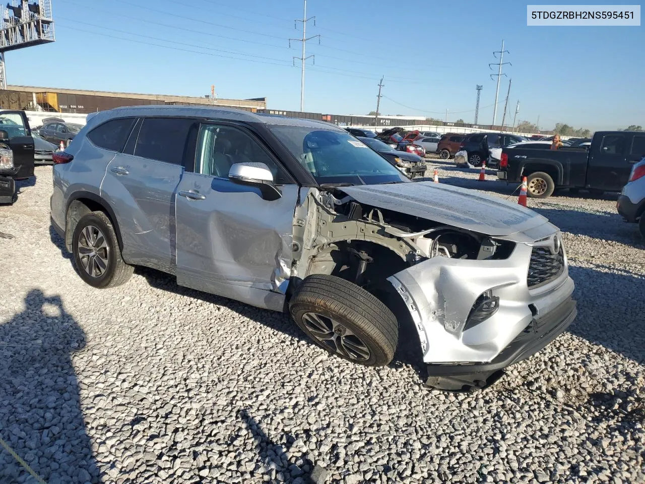 2022 Toyota Highlander Xle VIN: 5TDGZRBH2NS595451 Lot: 73365604