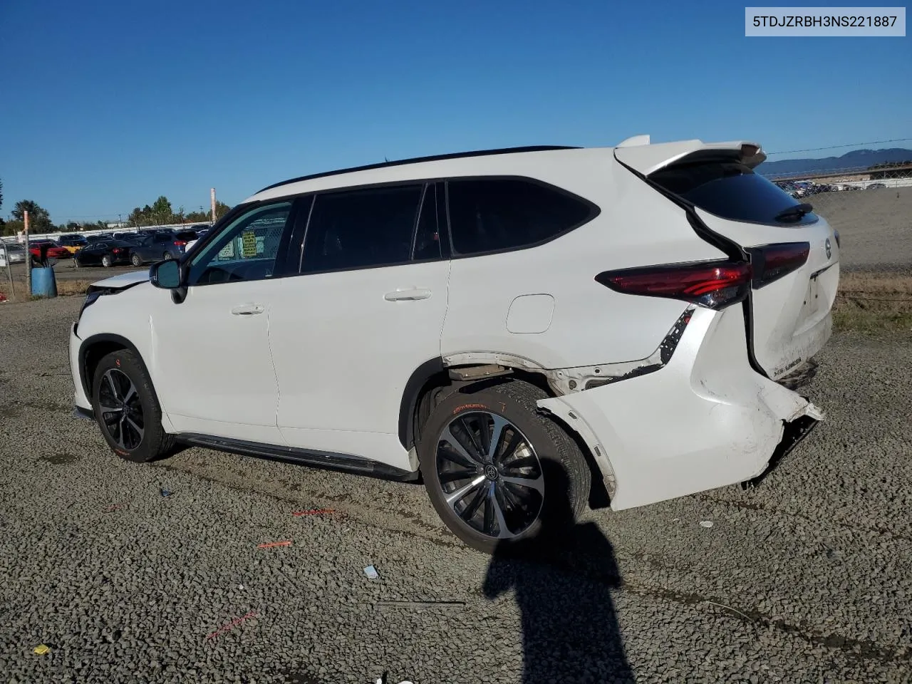 2022 Toyota Highlander Xse VIN: 5TDJZRBH3NS221887 Lot: 73425924