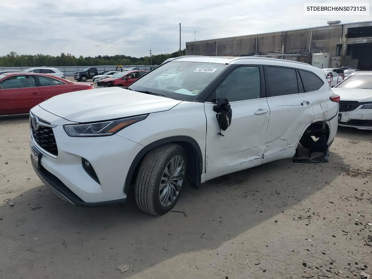 2022 Toyota Highlander Hybrid Platinum VIN: 5TDEBRCH6NS073125 Lot: 74219204