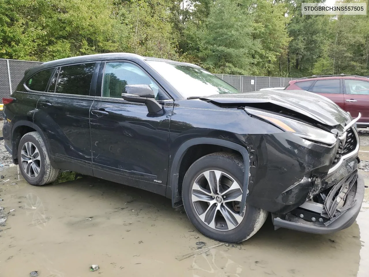 2022 Toyota Highlander Hybrid Xle VIN: 5TDGBRCH3NS557505 Lot: 74237594