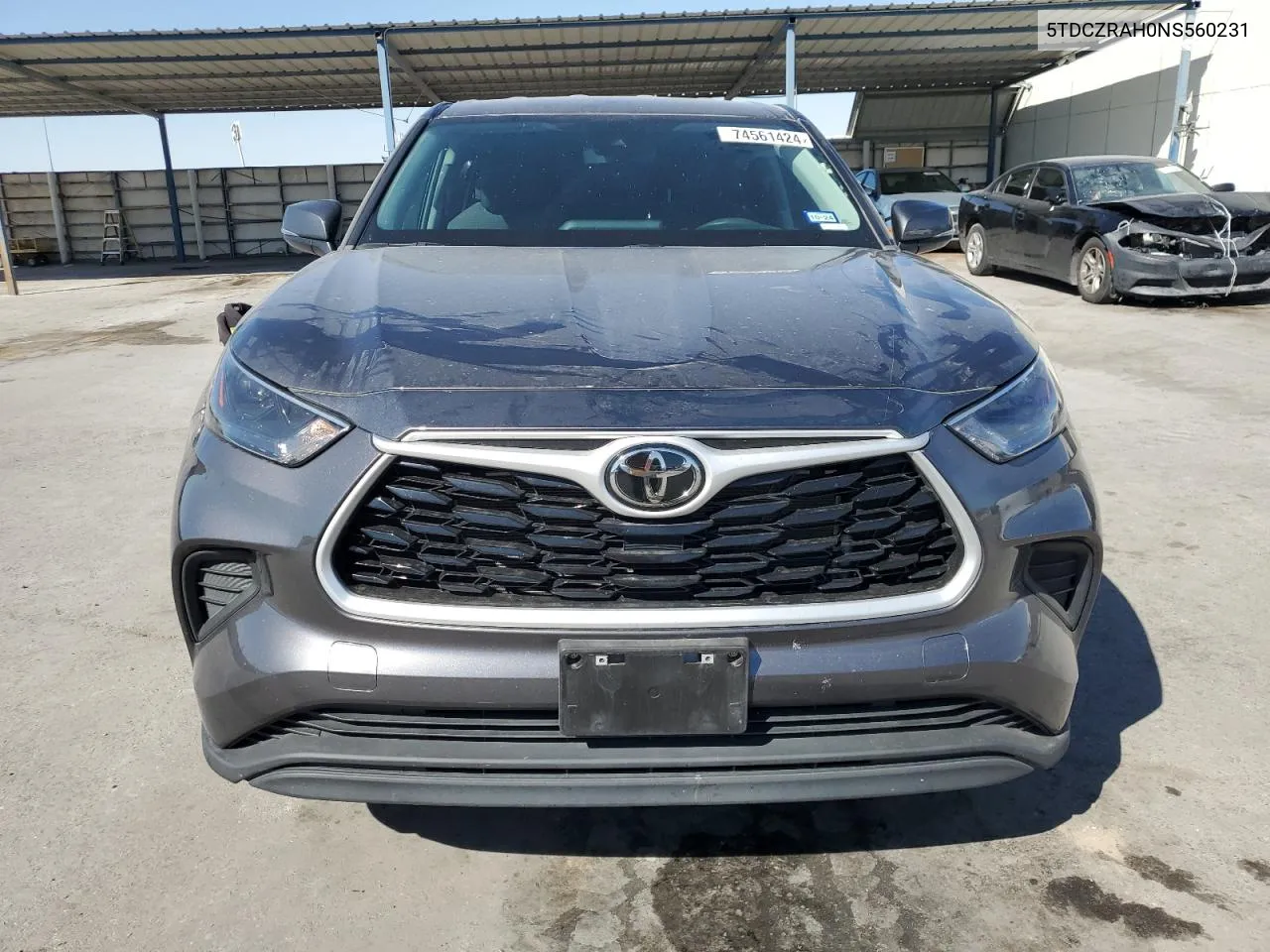 2022 Toyota Highlander L VIN: 5TDCZRAH0NS560231 Lot: 74561424