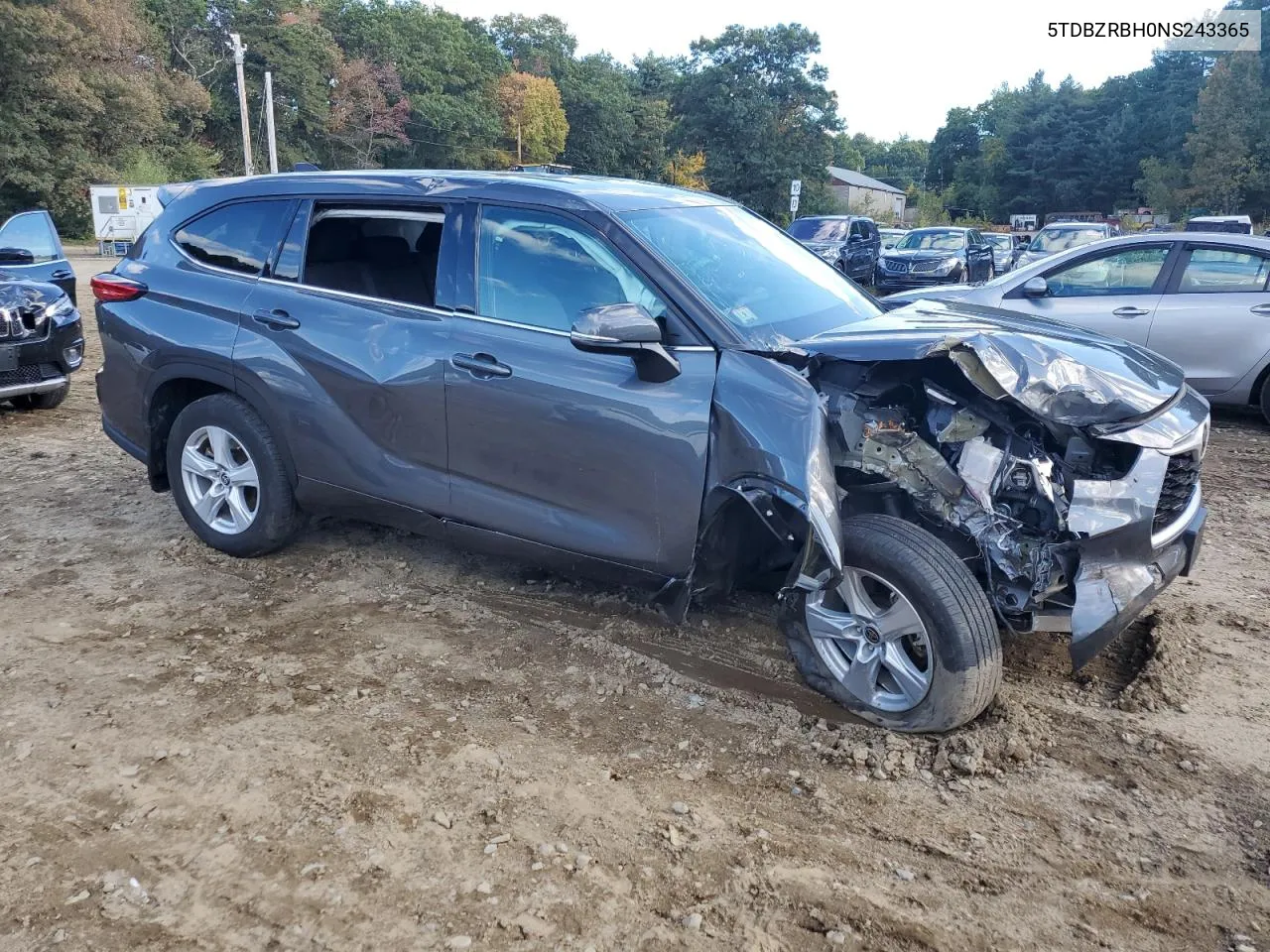 2022 Toyota Highlander L VIN: 5TDBZRBH0NS243365 Lot: 74871354