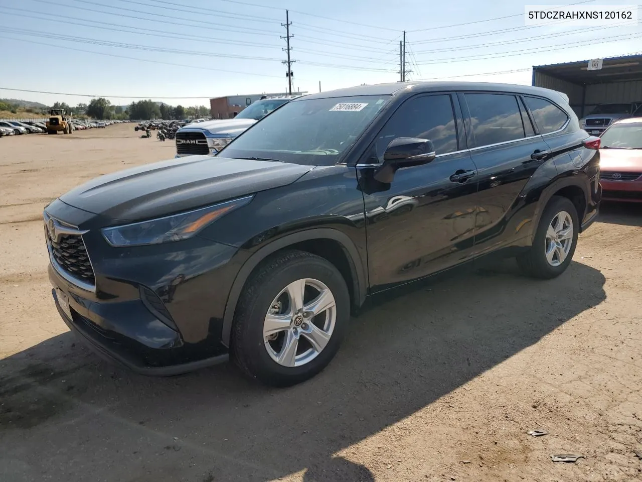 2022 Toyota Highlander L VIN: 5TDCZRAHXNS120162 Lot: 75016884