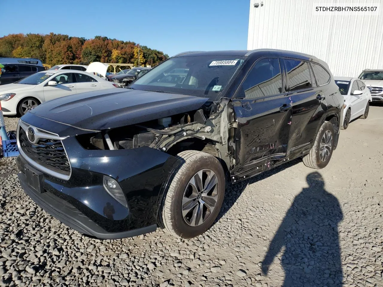 2022 Toyota Highlander Xle VIN: 5TDHZRBH7NS565107 Lot: 75985804