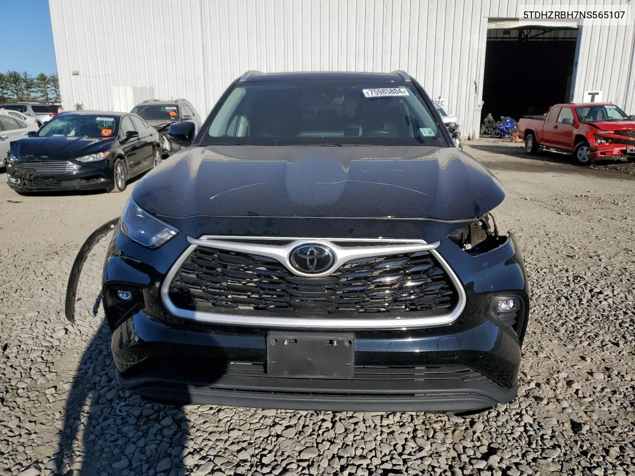 2022 Toyota Highlander Xle VIN: 5TDHZRBH7NS565107 Lot: 75985804