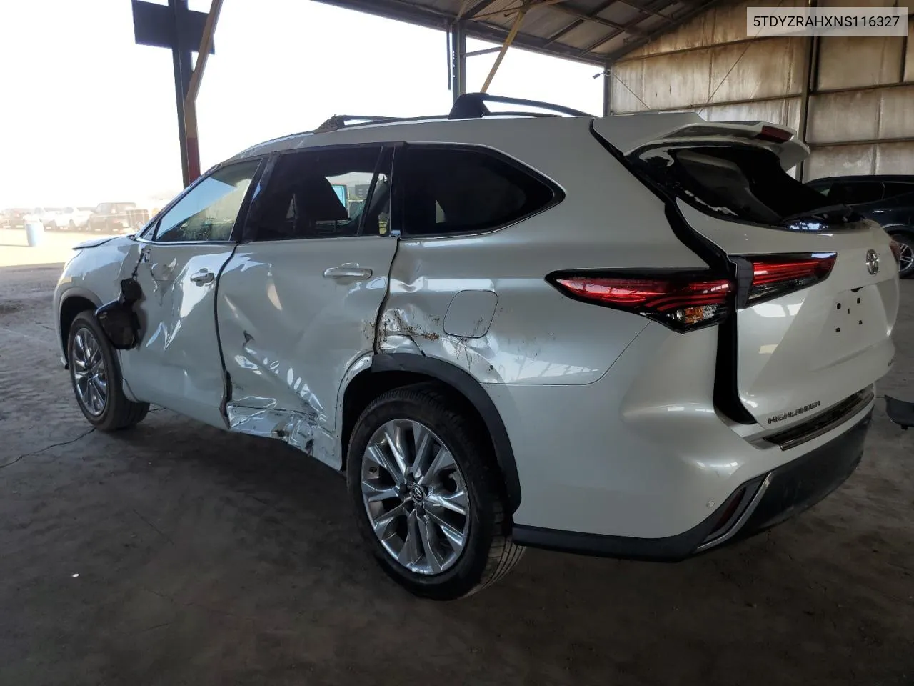 2022 Toyota Highlander Limited VIN: 5TDYZRAHXNS116327 Lot: 76268774