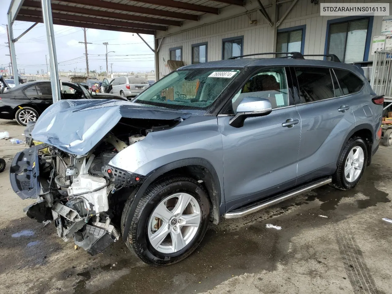 2022 Toyota Highlander Hybrid Le VIN: 5TDZARAH1NS016113 Lot: 76898874