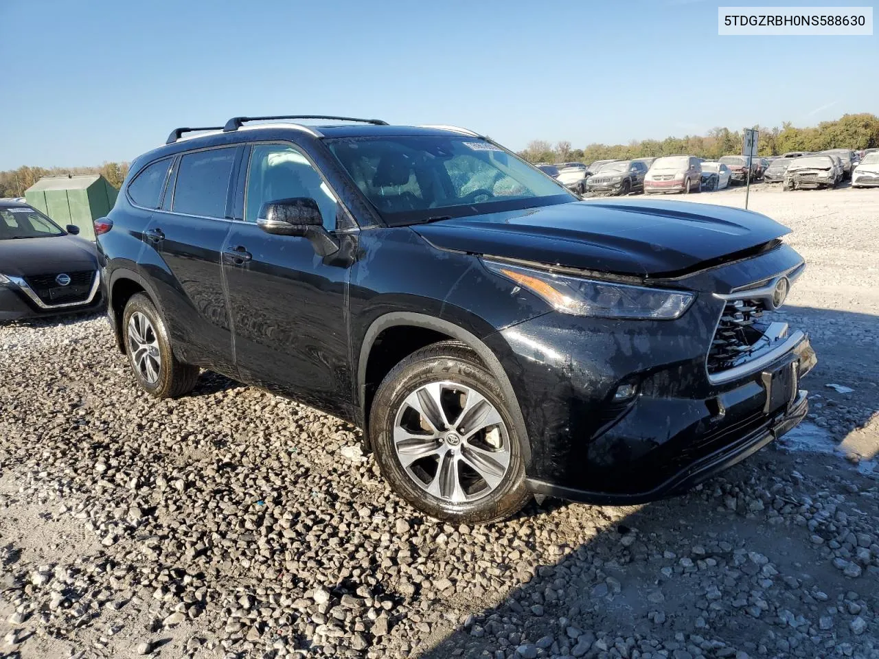 2022 Toyota Highlander Xle VIN: 5TDGZRBH0NS588630 Lot: 76967894