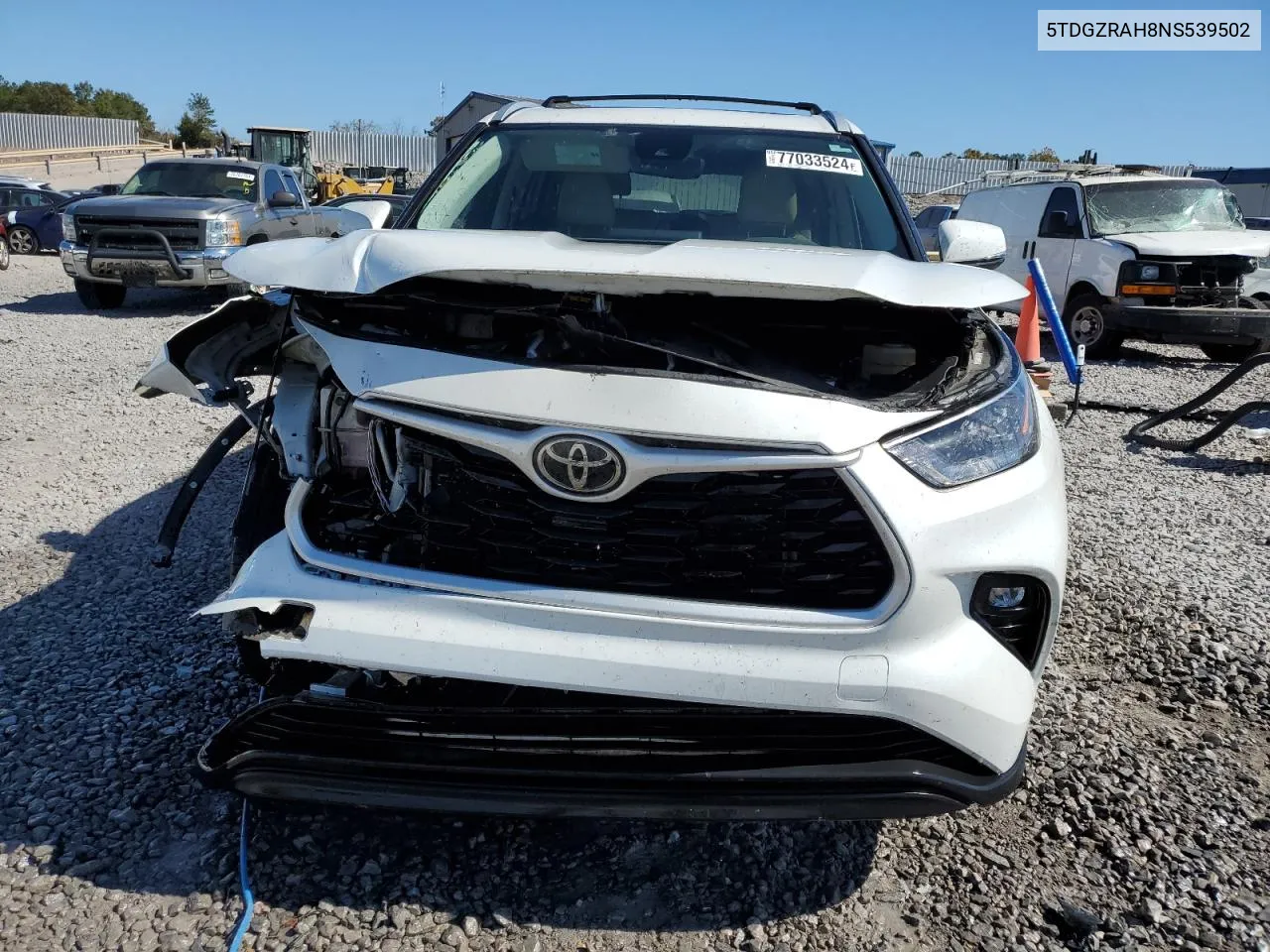 2022 Toyota Highlander Xle VIN: 5TDGZRAH8NS539502 Lot: 77033524