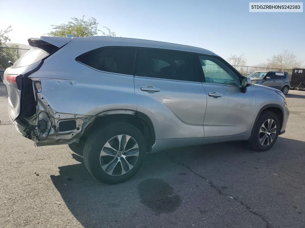 2022 Toyota Highlander Xle VIN: 5TDGZRBH0NS242383 Lot: 77216724