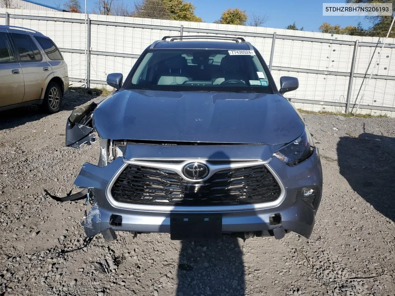 2022 Toyota Highlander Xle VIN: 5TDHZRBH7NS206193 Lot: 77430524