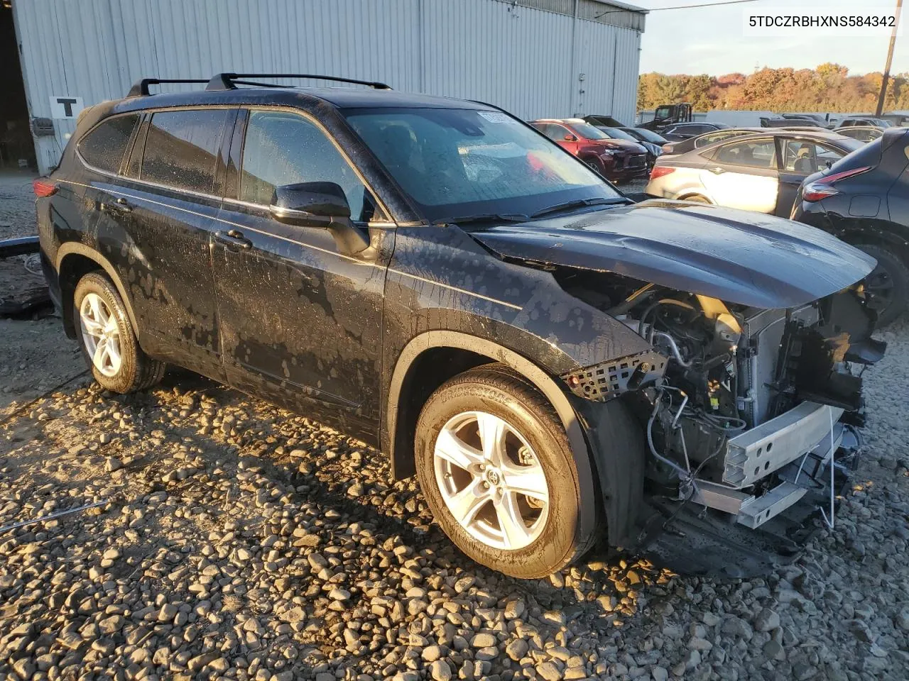 2022 Toyota Highlander L VIN: 5TDCZRBHXNS584342 Lot: 77528754