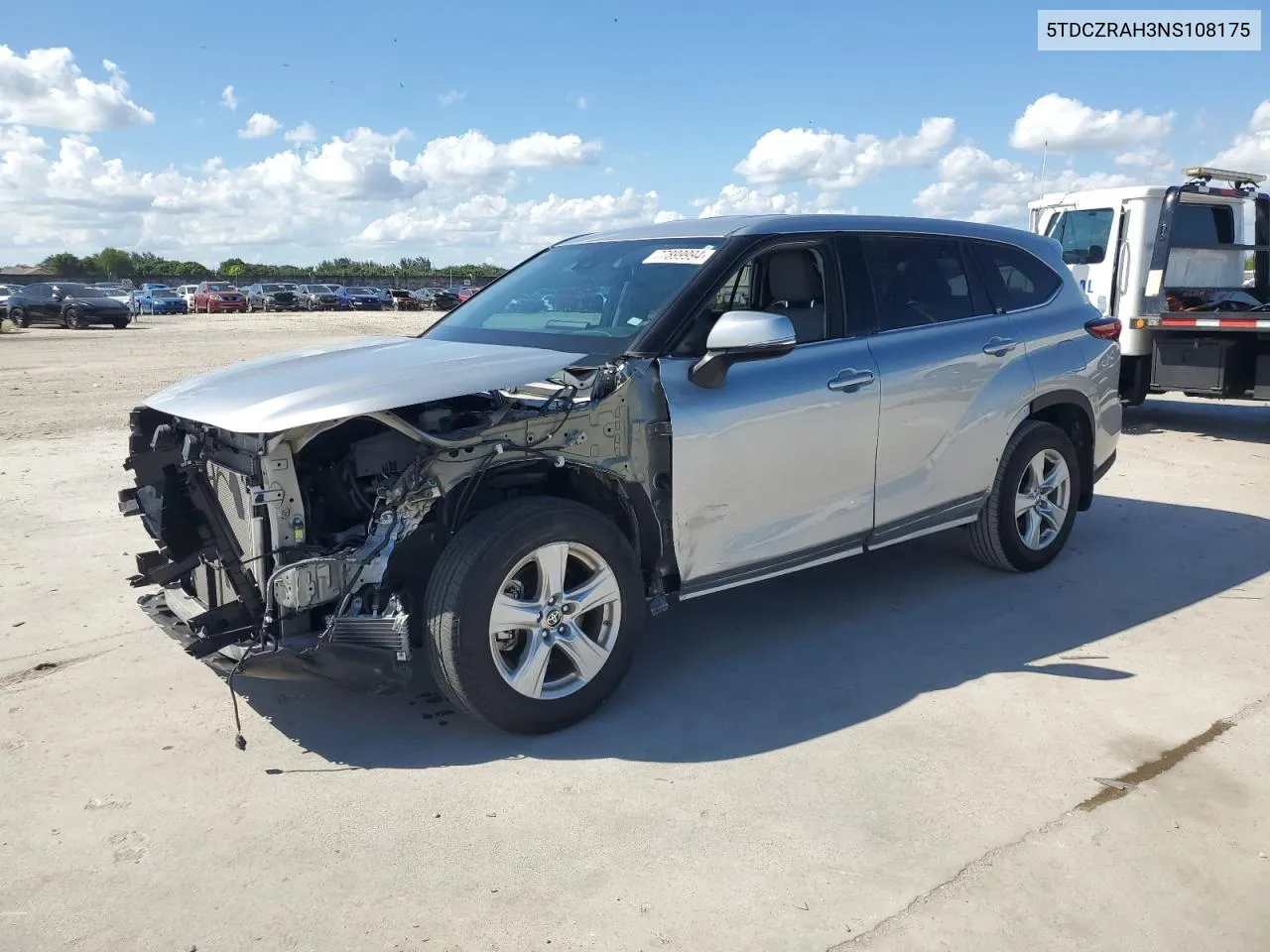 2022 Toyota Highlander L VIN: 5TDCZRAH3NS108175 Lot: 77899994