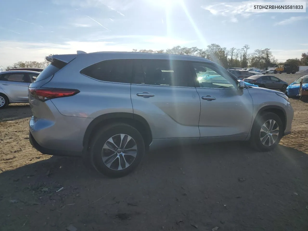 2022 Toyota Highlander Xle VIN: 5TDHZRBH6NS581833 Lot: 78161564