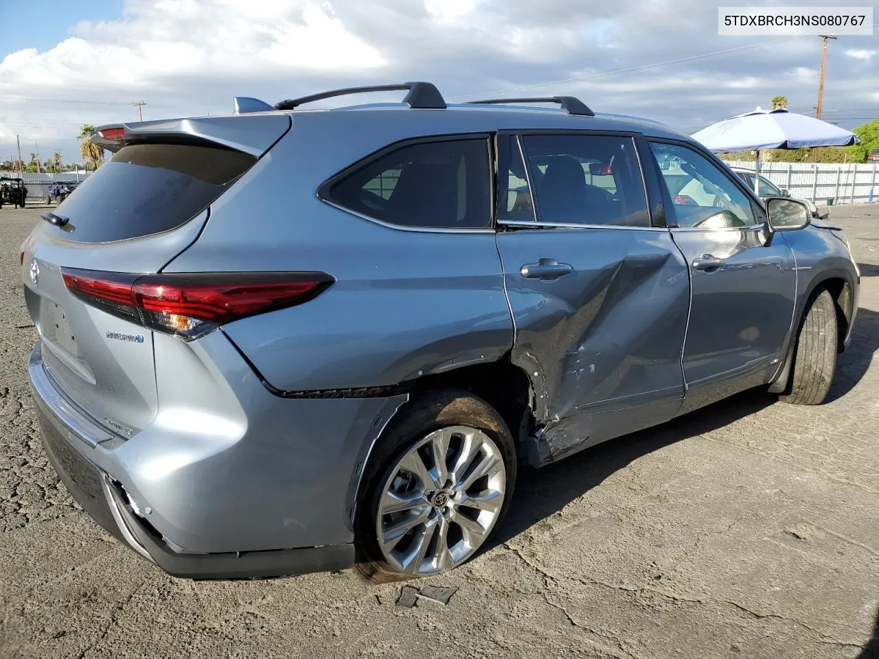 2022 Toyota Highlander Hybrid Limited VIN: 5TDXBRCH3NS080767 Lot: 78218654