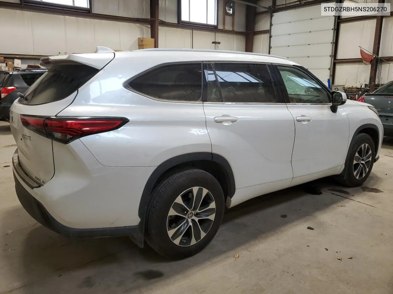 2022 Toyota Highlander Xle VIN: 5TDGZRBH5NS206270 Lot: 78226344