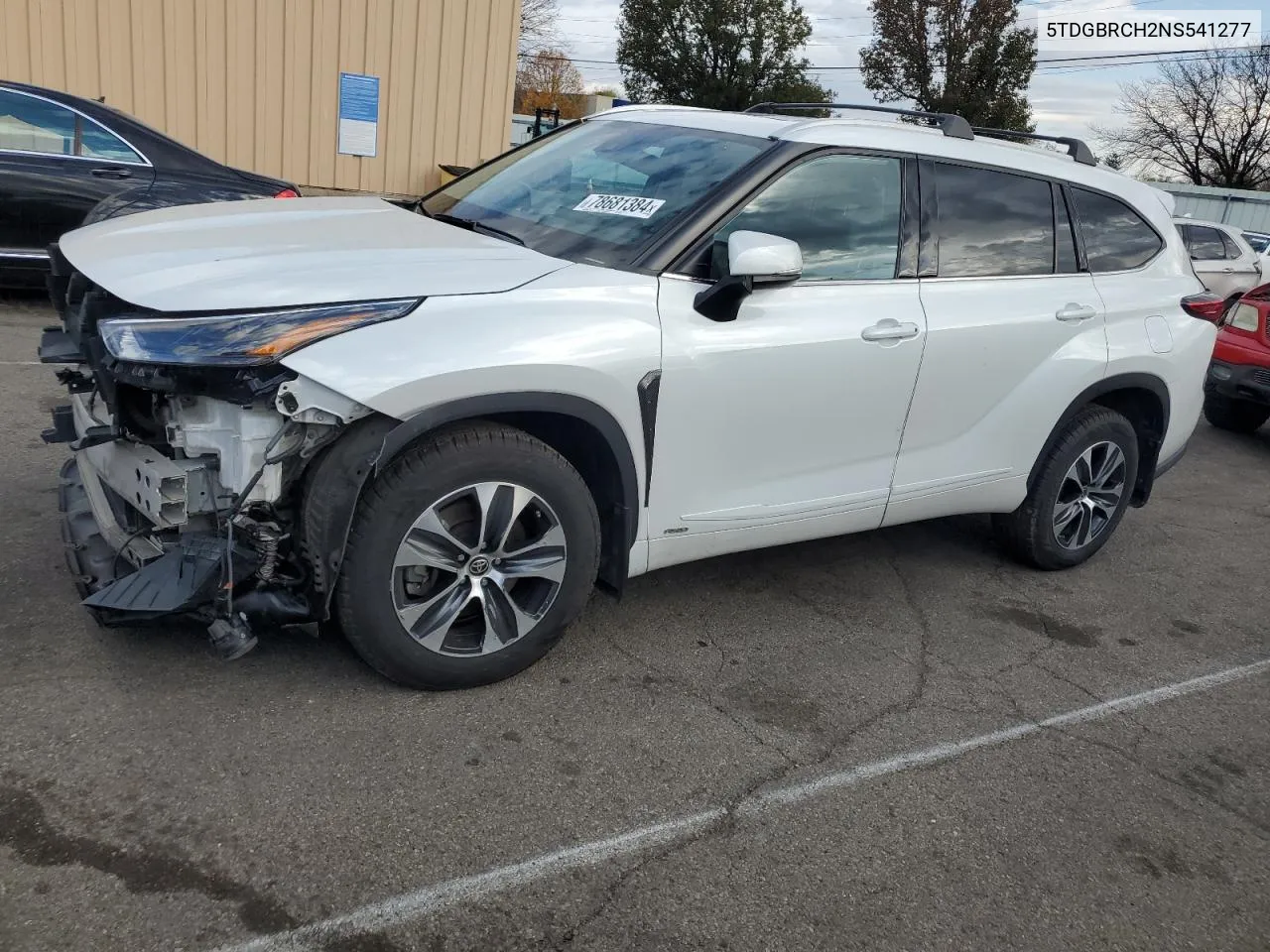 2022 Toyota Highlander Hybrid Xle VIN: 5TDGBRCH2NS541277 Lot: 78681384